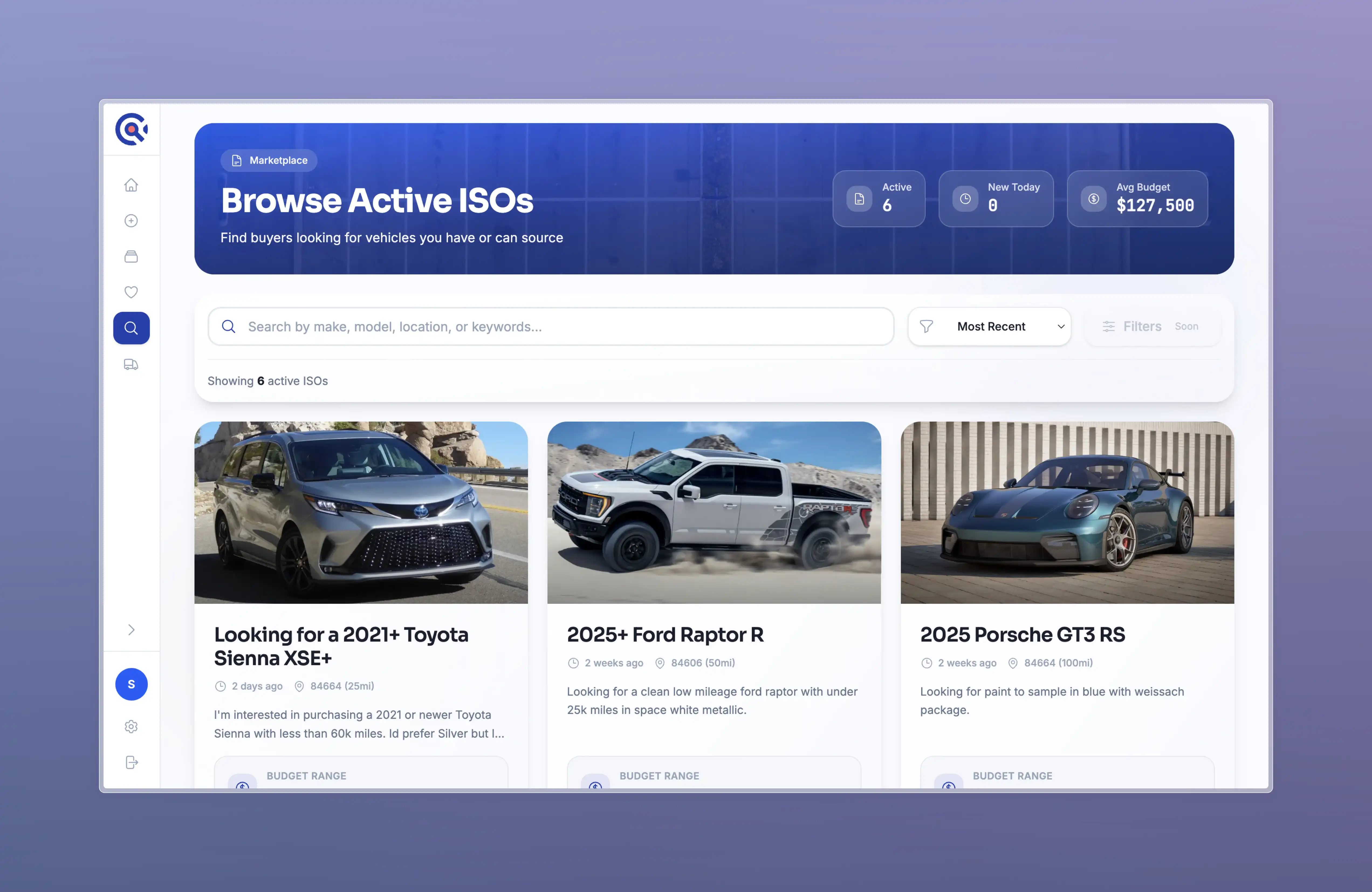 Step 01: Browse Buyer ISOs